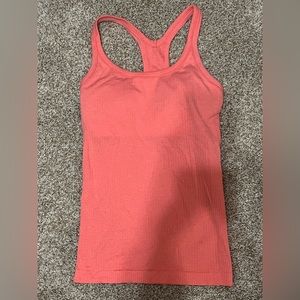 Size 2 NWOT lululemon Ebb to Street coral racerback tank